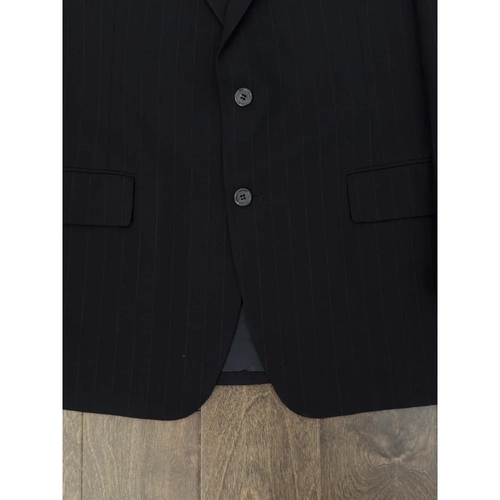 Jos A Bank Mens Size 42R Navy Blue‎ Pinstripe Suit Jacket 100% Wool Made In USA